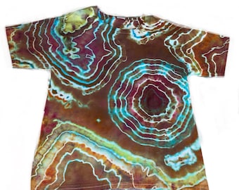 Youth Small geode ice dyed tie dye short sleeve shirt