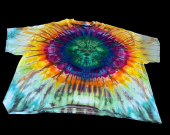 Adult 5XL ice dyed rainbow Mushroom short sleeve shirt