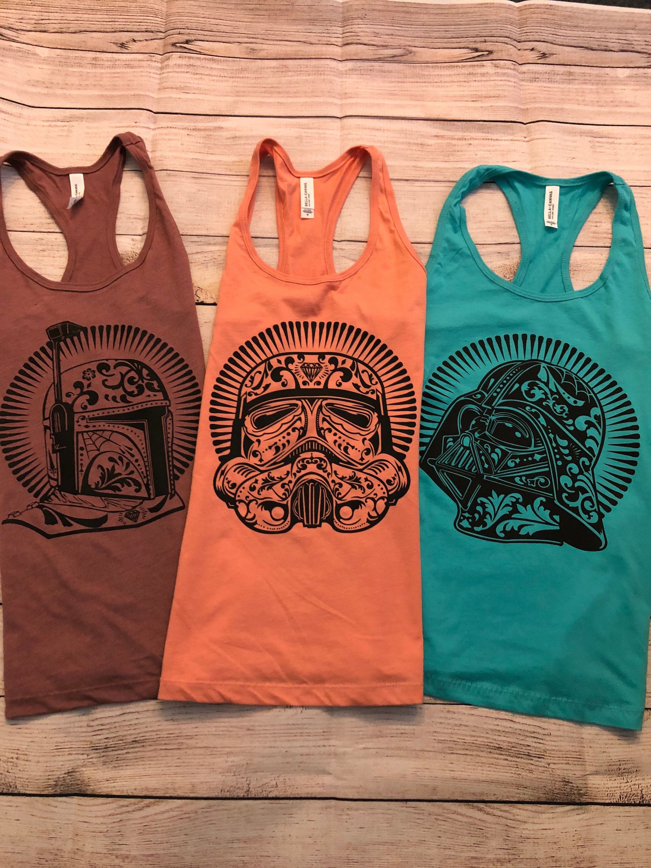 Star Wars Sugar Skull Stormtrooper Helmet Portrait Tank Top - Ärmelloses Shirt Mit Coolem Design
