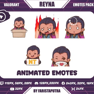 Geanimeerde Twitch-emotes met Reyna Valorant: Chibi-anime-emoji