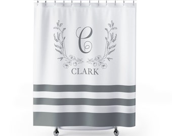 Designer Shower Curtain, Personalized Shower Curtain, Custom Bathroom, New Apartment Gift - Choose your Colors