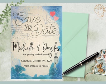 Nautical Lighthouse Save The Date