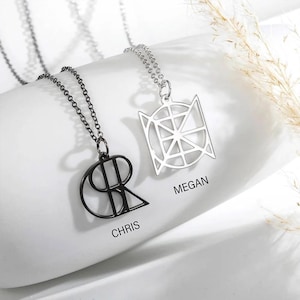 Name Necklace Logo, Personalized Monogram Pendant, Anniversary, Birthday Christmas Gift for Mom, Initial Letter Custom Gold Necklace