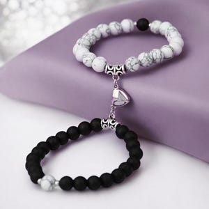 Custom Bracelets for Couples, Set of 2 Matching Bracelets for Him Her, Set of 2 Bracelets for Girlfriend Anniversary Bestfriend Gift
