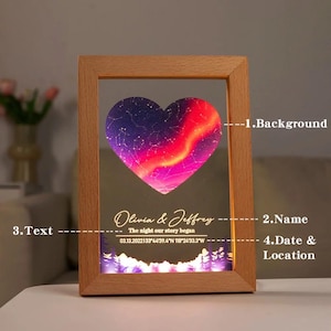 Anniversary Star Map, Constellation Map, Star Map by Date, Night Light Couple, Custom Star Chart, Night Sky by Date, Engagement Gift