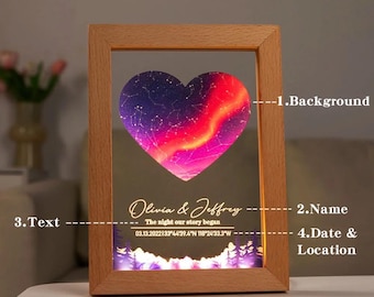 Anniversary Star Map, Constellation Map, Star Map by Date, Night Light Couple, Custom Star Chart, Night Sky by Date, Engagement Gift