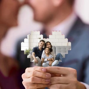 Personalized Wedding Gift for Couple, Brick Photo Block, Gift for Dad, Building Block, Puzzle Gift for Dad, Grandad, Grandpa