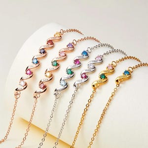 18k Gold Birthstone Bracelet, Baguette Birthstone Bracelet, Graduation Gift, Birthday Gift, Grandma Gift for Mom, Christmas Gift for Her