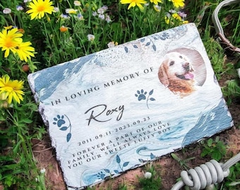 Dog Memorial Stone, Pet Memorial, Personalized Sympathy Gift for Pet, Memorial Garden Stone, Dog Sympathy Gift with Gift Box, Grave Marker