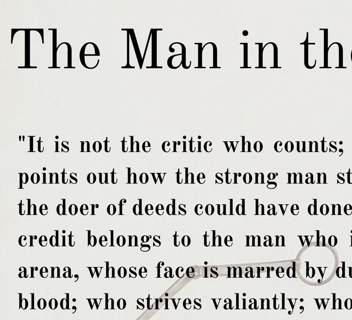 PRINTABLE Man in the Arena Theodore Teddy Roosevelt Poster - Etsy