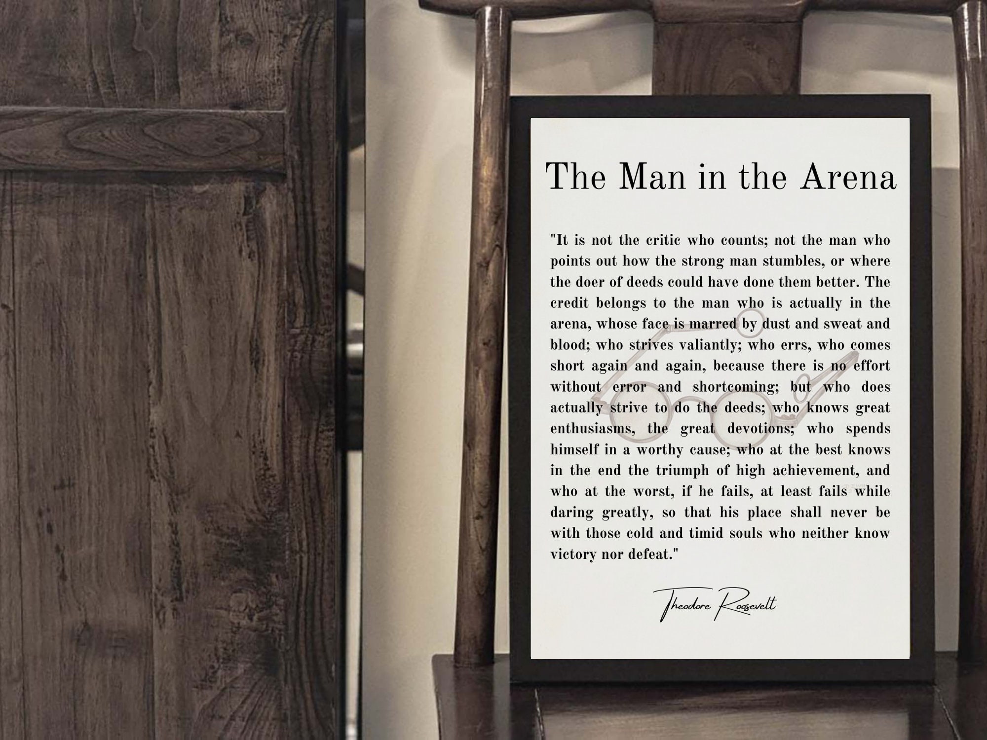 PRINTABLE Man in the Arena Theodore Teddy Roosevelt Poster Etsy