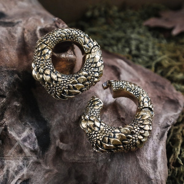 Reptile Dragon Scale Ear Weights ܍ Clicker ܍ Pair