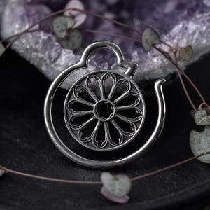 Golden & Silver • Cathedral Window Ear Weights • Hangers • Pair • Gothic Tracery