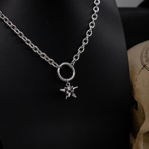 Medieval Flail Necklace | Flail Ball | Chain Stainless Steel | Silver Color
