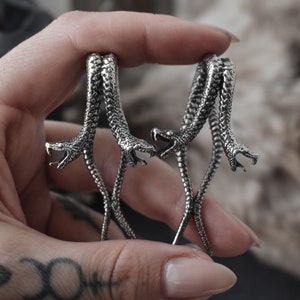 Silver Medusa Snake Ear Weights cf. Hangers cf. Pair