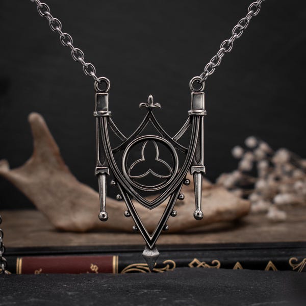 Medieval Gothic Arch Necklace | Silver Color | Gold | Aesthetic Cathedral Architecture Gothic Tracery