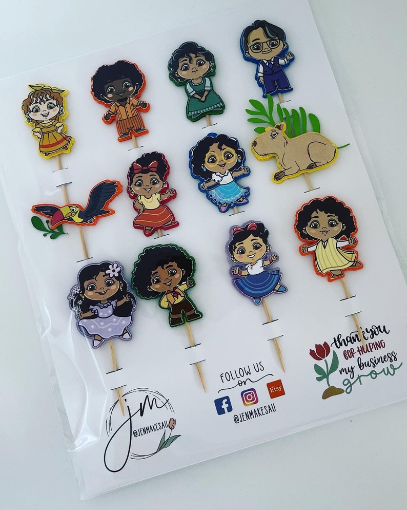 Encanto Cupcake Toppers Disney Mirabel Luisa Isabela Isabella Antonio