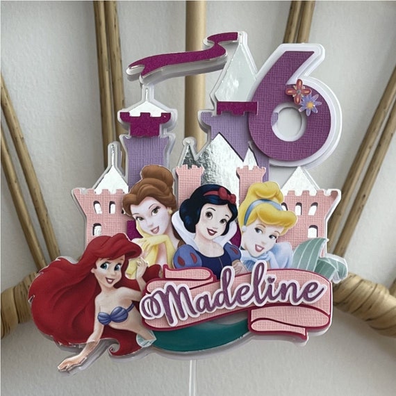 Disney Princess Cake Topper With Flashing Lights Birthday Etsy