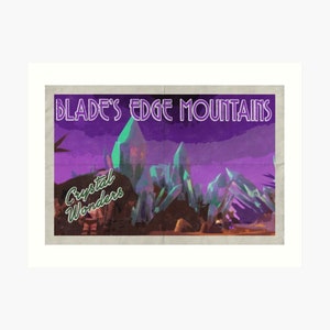 Blades Edge Mountains Travel Postcard (World of Warcraft)