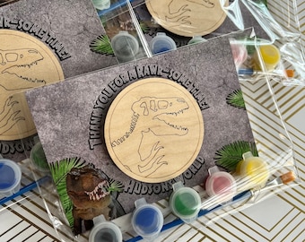 Jurassic World Party Favor | Dinosaur Paint Kit, Baltic Birch Wood