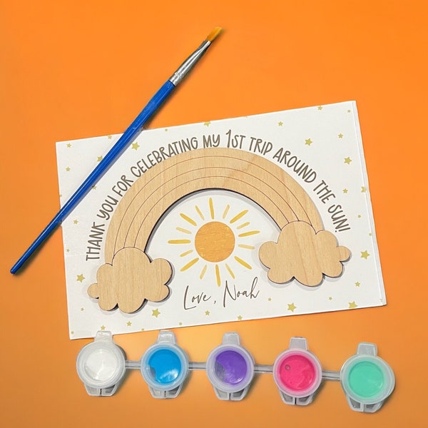First Trip Around the Sun Party Favor Paint Kit  | Rainbow Magnet DIY Craft Kit | Custom Party Favors | Trip Around the Sun Party