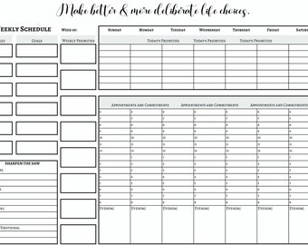 Weekly Planner - 7 Habits Printable - Weekly Planner PDF - Covey 7 Habits - Stephen Covey 7 Habits Printable Planner