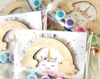 Unicorn Rainbow Party Favors | Personalized Party Favors | Party Favor Magnet Paint Kits for Kids | Rainbow Birthday | Unicorn Birthday