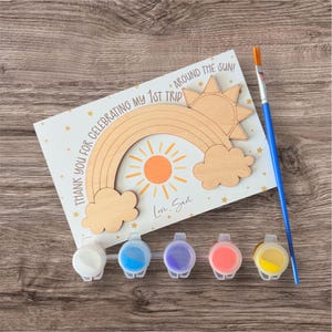 First Trip Around the Sun Party Favor Paint Kit  | Rainbow Magnet DIY Craft Kit | Custom Party Favors | Trip Around the Sun Party