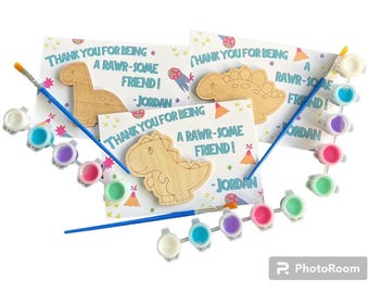 Dinosaur Magnet Paint Kit Party Favors | Girl Dino DIY Craft