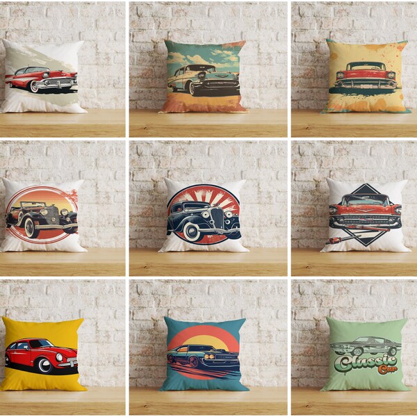 Vintage Car Pillow Etsy