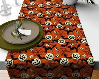 Chemin De Table D'halloween Citrouille Chat Sorcière, 183