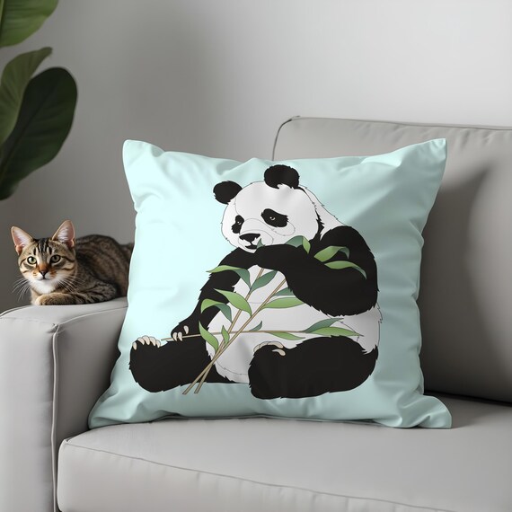 Fundas de almohada de panda adorables, cojines de animales