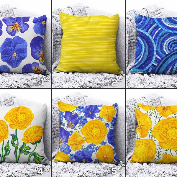 Yellow Rose Cushion Cover, Modern Floral Cushion Case, Lilac Flower Living Room, Throw Pillow Top, Stylish Floral Pattern Pillow Topper