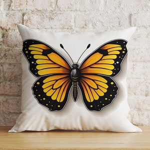Butterfly Cushion Cover, Rainbow Colorful Animal Euro Pillow Case, Custom Throw Cushions Bedroom Decoration, Any Size Pillow Cover