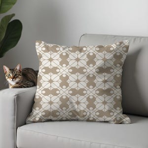 Capas de almofada geométricas neutras em bege e branco, capas de almofada modernas e minimalistas para sofá, cama ou sala de estar com design sutil