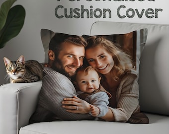Personligt kuddfodral med foto, örngott med personligt motiv, familjepresent till heminredning, 16x16 18x18 20x20