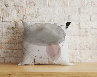 Abstract Blush Soft Fabric Cushion Cover, Modern Art Pillow