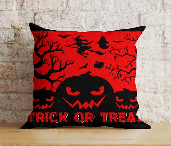 4 Taies D'oreiller Halloween 45x45 Cm - Motifs Citrouille, Crâne, Décoration Maison Et Jardin