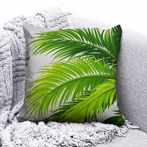 Monstera Leaf Throw Cushion Covers, Green Leaves Cushion Case, Botanic Home Design, Greenery Pillowcases, Tropical Leaf Decor Covers