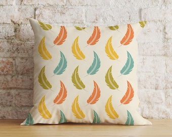 Feather Pattern Soft Fabric Cushion Cover, Knitted Throw Pillowcase