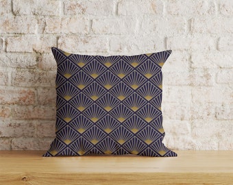 Funda de cojín geométrica dorada estilo Art Déco, funda de almohada con estampado de lujo, decoración glamurosa para sofá de salón, 16x16 18x18 20x20