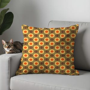 Retro Geometric Throw Pillow Covers with Tribal-Inspired Patterns in Earthy Tones, Vintage Cushion Covers for Sofa, Couch or Home Decor