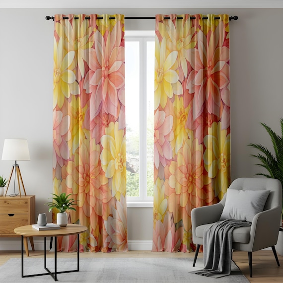 Spring Garden Living Room Curtains, Lush Floral Pattern, Bright and  Cheerful Home Drapes, Vibrant Decor, Colorful Modern Home Accent - Etsy  Israel
