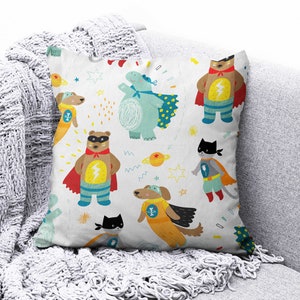 Funda de cojín para niños, oso/nube/alfabeto/animales/líneas, funda de almohada decorativa, decoración de ropa de cama bohemia para guardería, cojín de inauguración de la casa