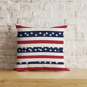 American Flag Pillow Cover, USA Flag Pillowcase, United States Flag Cushion Cover, American Flag Decor, Decorative Cushion Cover