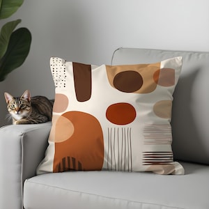 Moderne abstrakte Boho-Kissenbezüge, neutrale Erdton-Kissenbezüge, minimalistische geometrische dekorative Kissenbezüge für Sofa
