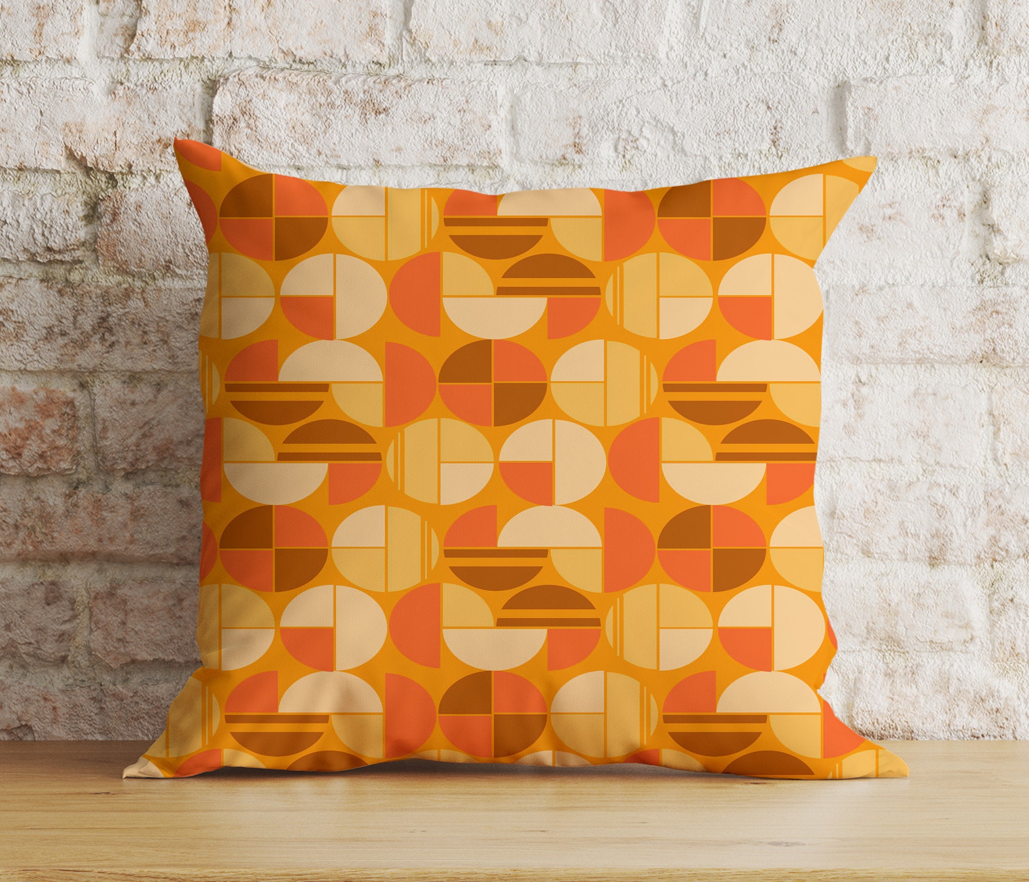 Mid-century Modern Cushion Cover, Retro Geometric Pillow Cover