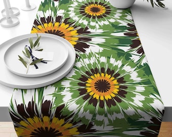Tafelloper zonnebloem, bloemen gebreide zachte stof boerderijdecor