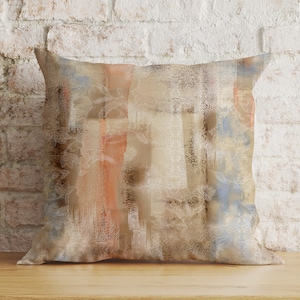 Abstract Modern Cushion Cover, Brown Boho Pillow Cover, Retro Living Room Decoration, Beige Mid Century Modern Bedroom Throw Pillow Case