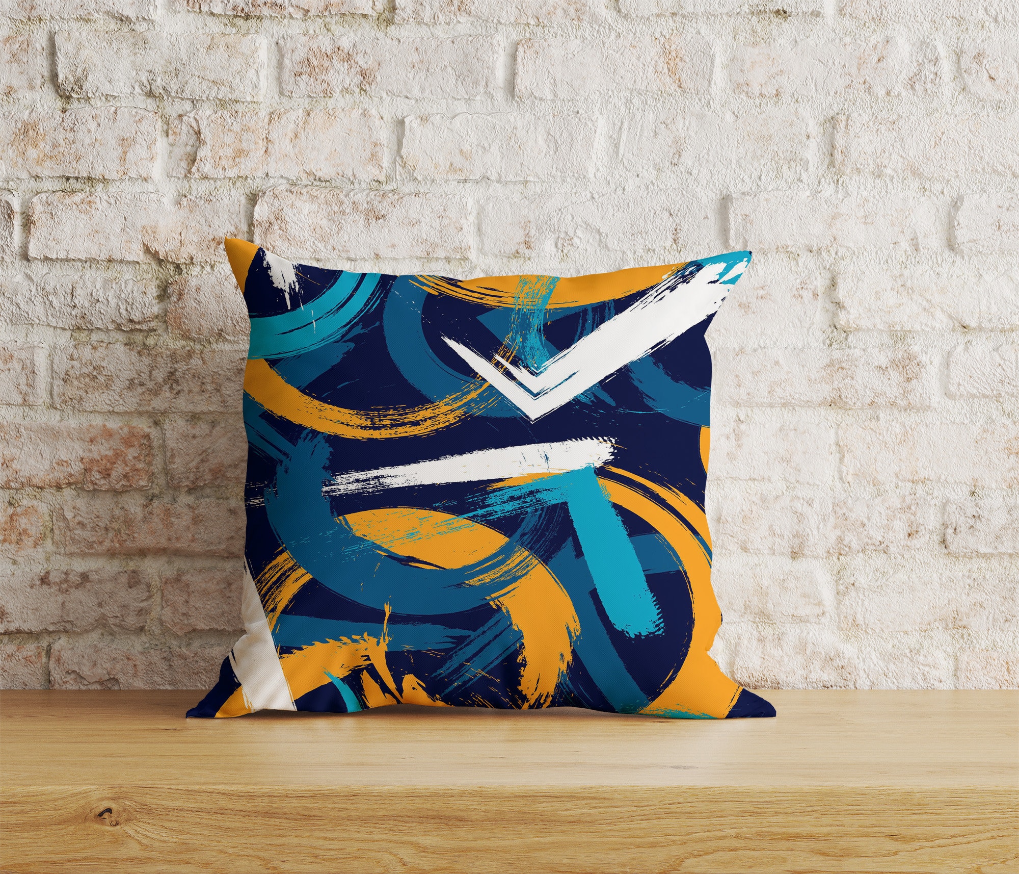 Graffiti Art Cushion Cover, Urban Street Artist Style Pillowcase, Colorful Abstract Accent Pillow Cover, Vivid Painting Throw Cushions